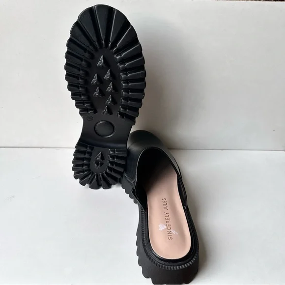 Sincerely Jules Womens Bolt Black Platform Chunky Clog Mule 90's Style Shoe  10M - Picture 14 of 15